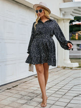 Load image into Gallery viewer, Plus Size Button Front Belted Mini Shirt Dress