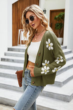 Load image into Gallery viewer, Flower Pattern Button Front Cardigan