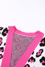 Load image into Gallery viewer, Leopard Contrast Trim Open Front Longline Cardigan