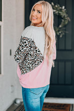 Load image into Gallery viewer, Leopard Color Block Spliced Top