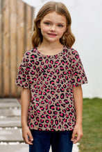 Load image into Gallery viewer, Girls Leopard Dropped Shoulder Tee