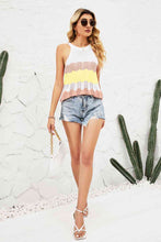 Load image into Gallery viewer, Color Block Round Neck Sleeveless Tunic Knit Top