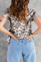 Load image into Gallery viewer, Leopard Layered Flutter Sleeve Tee Shirt