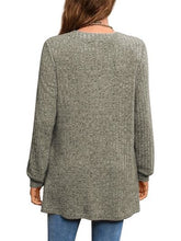 Load image into Gallery viewer, Slit Notched Pocketed Long Sleeve T-Shirt