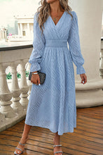 Load image into Gallery viewer, Smocked Surplice Flounce Sleeve Dress