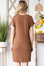 Load image into Gallery viewer, Ribbed Round Neck Short Sleeve Dress