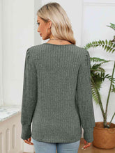 Load image into Gallery viewer, Lace Detail V-Neck Ribbed Blouse