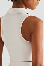 Load image into Gallery viewer, Zip Up Collared Cropped Sports Top