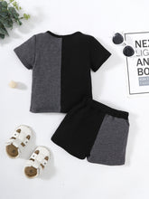 Load image into Gallery viewer, Boys Two-Tone T-Shirt and Shorts Set