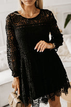 Load image into Gallery viewer, Lace Detail Round Neck Mini Dress