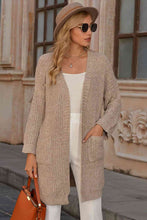 Load image into Gallery viewer, Open Front Drop Shoulder Cardigan with Pockets