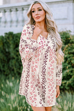 Load image into Gallery viewer, Leopard V-Neck Balloon Sleeve Babydoll Dress