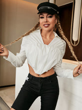 Load image into Gallery viewer, Ruched Bust Zip Back Crop Top