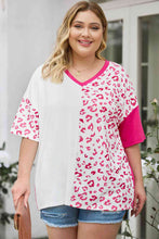 Load image into Gallery viewer, Plus Size Leopard V-Neck T-Shirt