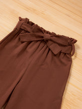 Load image into Gallery viewer, Girls Smock Crop Top and Tie Waist Pants Set