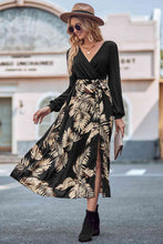 Load image into Gallery viewer, Printed Tie Waist Long Sleeve Dress