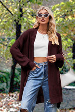 Load image into Gallery viewer, Openwork Long Sleeve Open Front Slit Cardigan