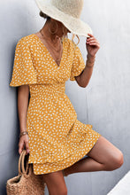 Load image into Gallery viewer, Printed Smocked Waist Layered Surplice Dress