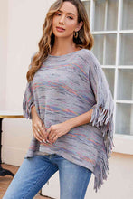 Load image into Gallery viewer, Round Neck Fringe Detail Sleeve Poncho