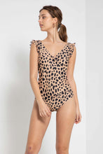 Load image into Gallery viewer, Marina West Swim Full Size Float On Ruffle Faux Wrap One-Piece in Leopard