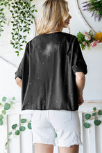 Load image into Gallery viewer, Distressed Asymmetric Hem Cropped Tee Shirt