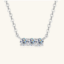 Load image into Gallery viewer, 925 Sterling Silver Inlaid Moissanite Bar Necklace