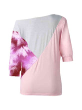 Load image into Gallery viewer, Color Block Three-Quarter Sleeve Blouse
