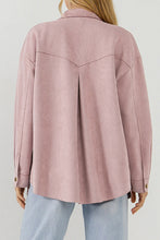Load image into Gallery viewer, Suede Snap Front Dropped Shoulder Jacket