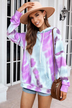 Load image into Gallery viewer, Dropped Sleeve Tie-dye Hoodie with Drawstring