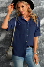 Load image into Gallery viewer, Button-Up Roll-Tab Sleeve Shirt