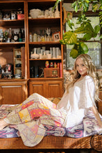 Load image into Gallery viewer, And The Why Printed Smocking Waist Side Slit Wide Leg Pants