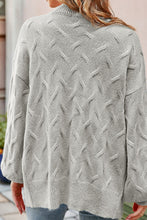 Load image into Gallery viewer, Ribbed Trim Button Down Lantern Sleeve Cardigan
