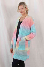 Load image into Gallery viewer, Gradient Dropped Shoulder Longline Cardigan