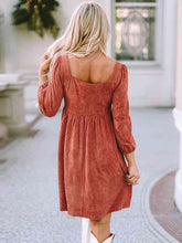Load image into Gallery viewer, Square Neck Three-Quarter Sleeve Mini Dress