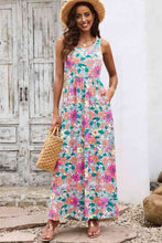 Load image into Gallery viewer, Round Neck Sleeveless Maxi Dress with Pockets