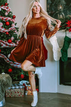Load image into Gallery viewer, Frill Trim Long Sleeve Mini Dress
