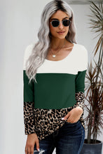 Load image into Gallery viewer, Lace Back Leopard Cut & Sew Tee