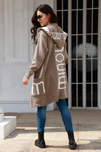 Load image into Gallery viewer, Open Front Long Sleeve Hooded Cardigan