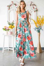 Load image into Gallery viewer, Floral Sleeveless Maxi Dress with Pockets