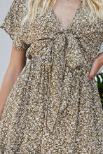 Load image into Gallery viewer, Tied Floral V-Neck Cap Sleeve Dress