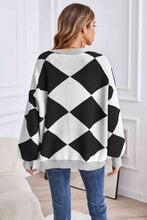 Load image into Gallery viewer, Geometric Lantern Sleeve Cardigan with Pockets