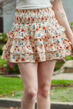 Load image into Gallery viewer, Floral Smocked Waist Layered Skirt