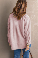 Load image into Gallery viewer, Suede Snap Front Dropped Shoulder Jacket