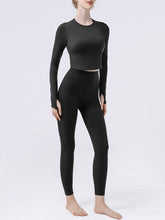 Load image into Gallery viewer, Round Neck Long Sleeve Active T-Shirt