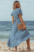 Load image into Gallery viewer, Ditsy Floral Short Sleeve Tie-Back Dress