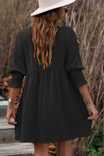 Load image into Gallery viewer, Round Neck Lantern Sleeve Mini Dress