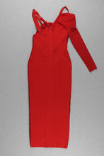 Load image into Gallery viewer, One Sleeve Pin Detail Slit Dress