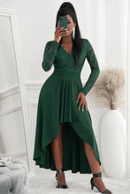 Load image into Gallery viewer, Lace High-Low V-Neck Dress