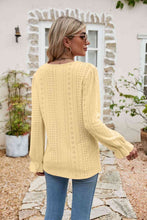 Load image into Gallery viewer, Eyelet Lace Trim Flounce Sleeve Blouse