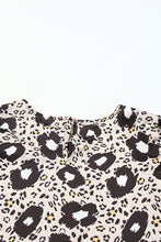 Load image into Gallery viewer, Animal Print Puff Sleeve Round Neck Blouse